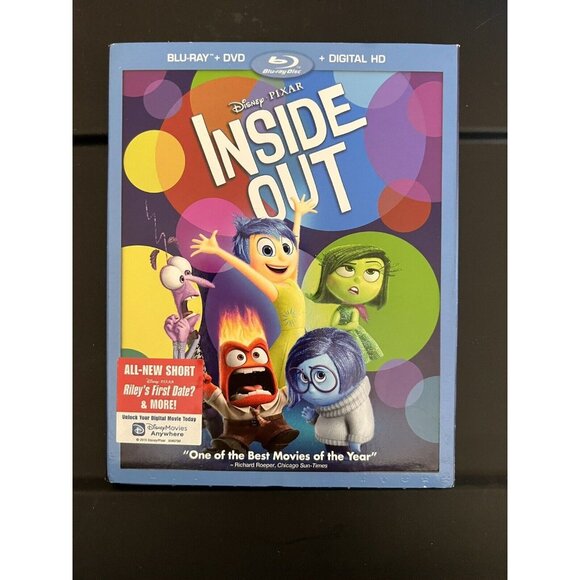 Disney Other - Disney's Pixar Inside Out (Blu-ray DVD + Digital HD) Mint Sealed Brand New NWT